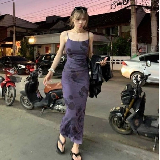 Elegant French Floral Summer Dress For Women