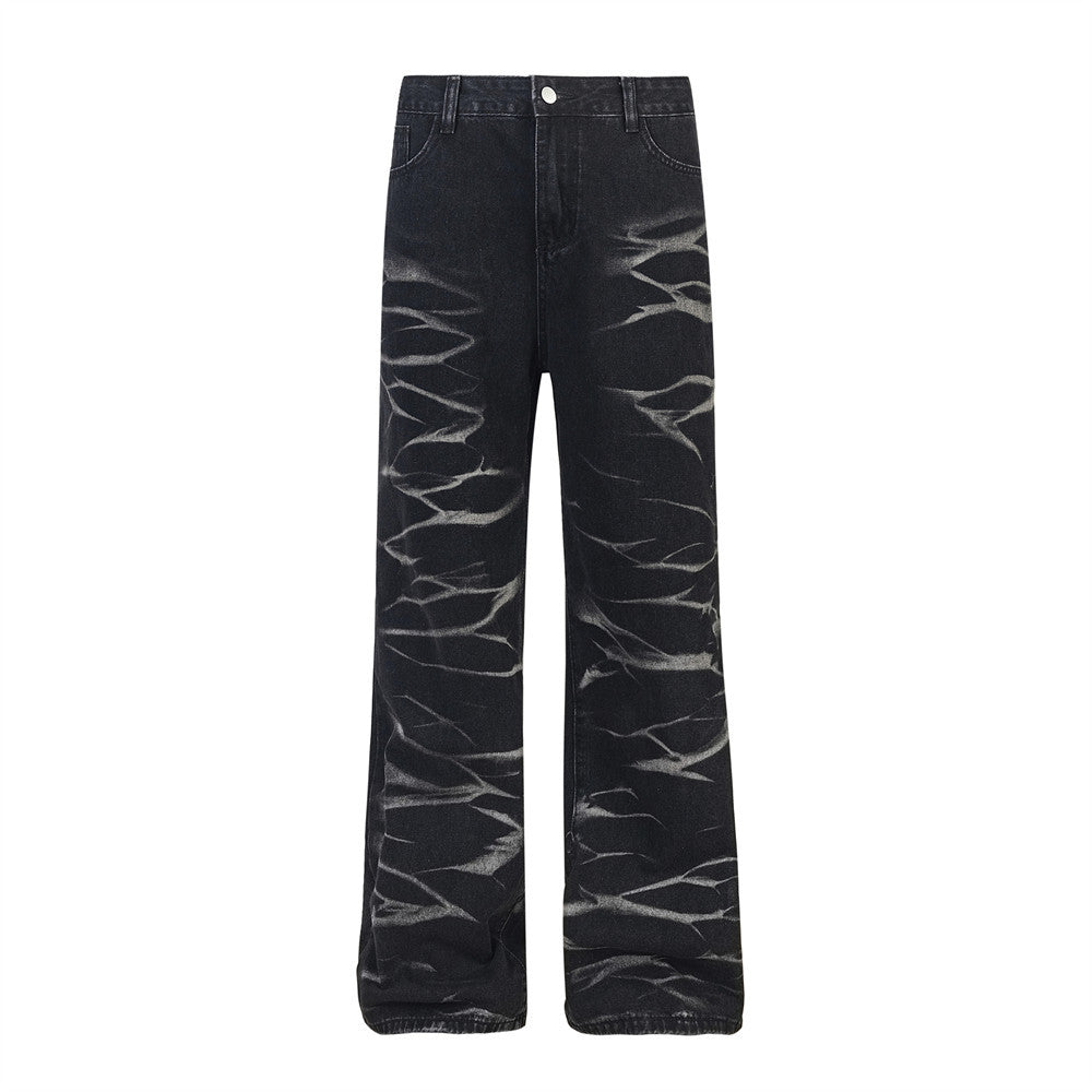 Men's And Women's Punk Hip Hop Casual Wide-leg Straight Pants