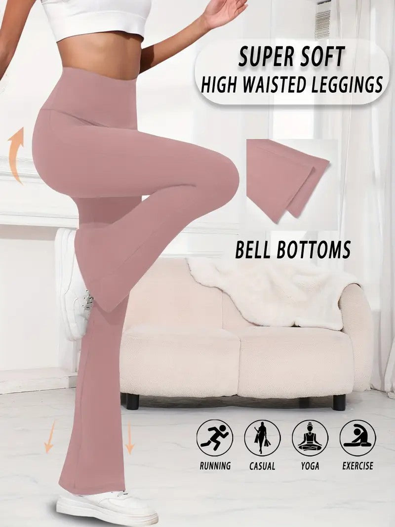 Dame Flared Yogabukser Med 3D Print
