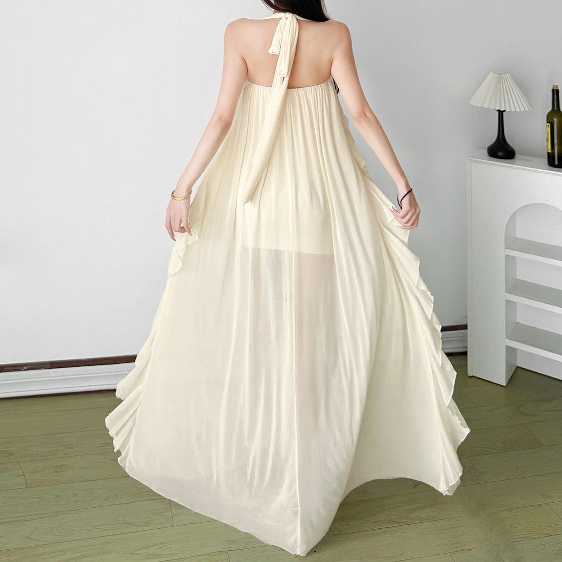 Casual Solid Color Women's Asymmetrical Long Dress