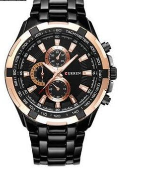 Business fashion casual sports six-needle steel belt men's quartz watch