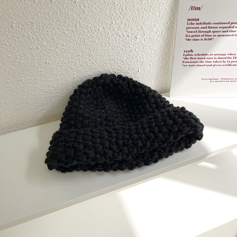 Chunky Knitted Pineapple Pattern Beanie