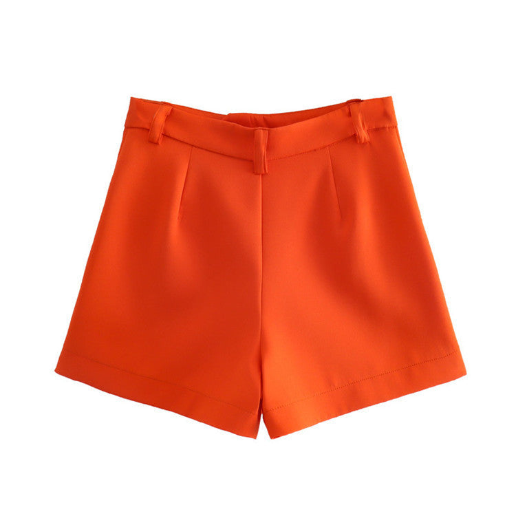 Women's Fashion Temperament Pocket Decoration High Waist Shorts