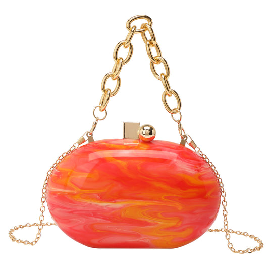 Oval Acrylic Chain Crossbody Shoulder Hand Bag
