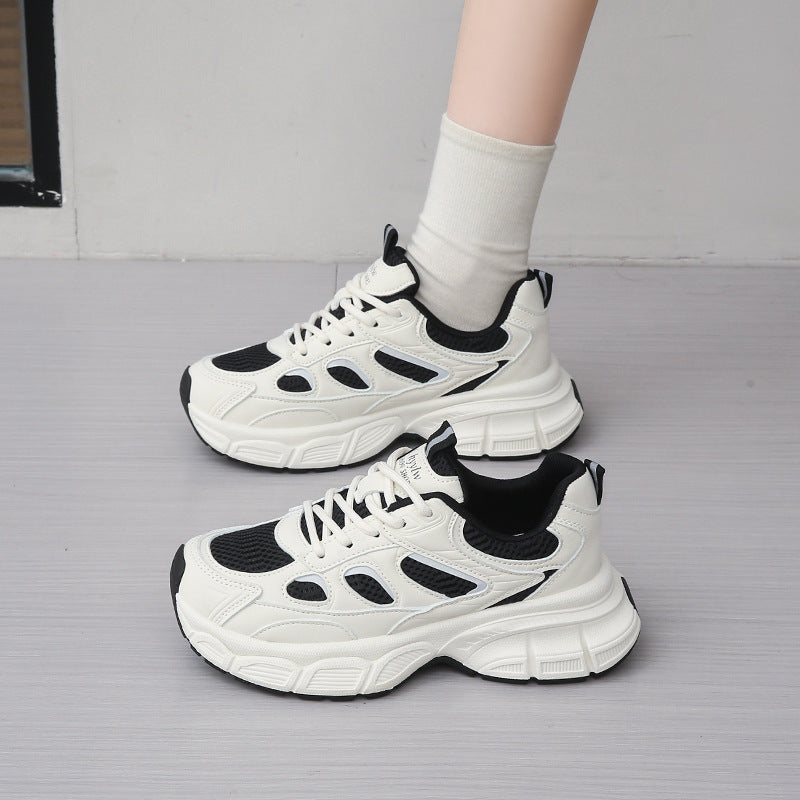 Mesh Sports Casual Shoes Running Non-slip Versatile White Platform Shoes