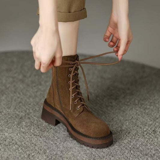 Platform Height-increasing Ankle Boots Versatile Short Boots For Petite Women