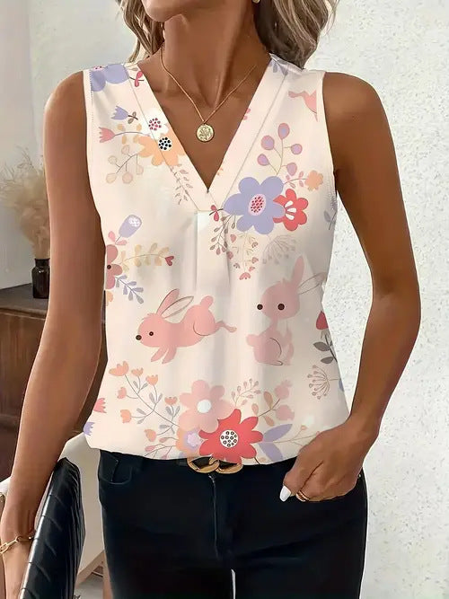 Women's Versatile Minimalist Printed Vest