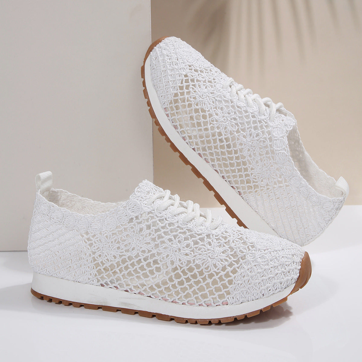 Women's Mesh Surface Shoes Lace-up Canvas Shoes