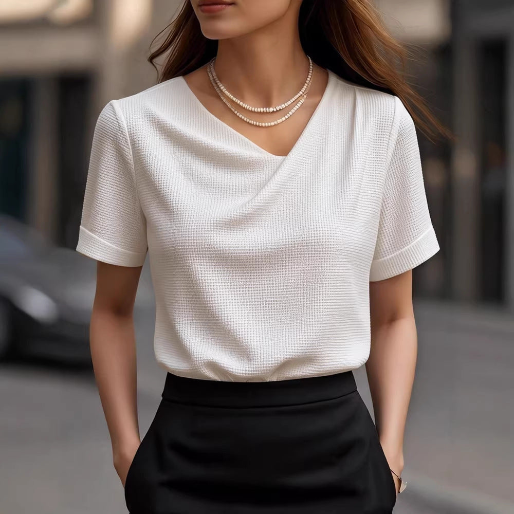 Stylish And Minimalist Womens Short Sleeve Top