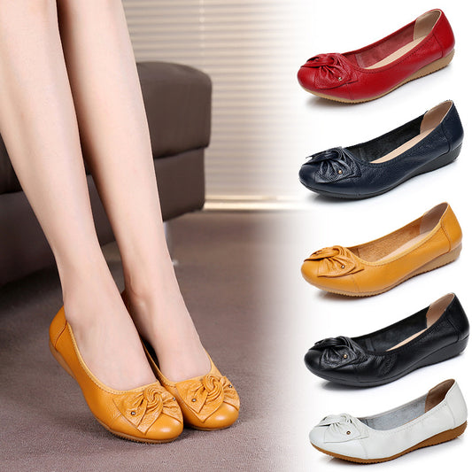 Leather Low-cut Beef Tendon Comfortable Shoes Soft Soled Flats Leisure