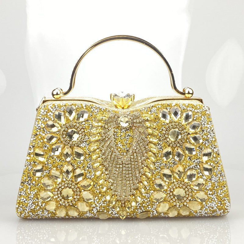 Women's Shiny Banquet Clutch Horizontal Square