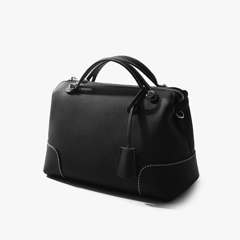 Top Layer Cowhide Handbag Women's Large Capacity Simple Shoulder Messenger Bag