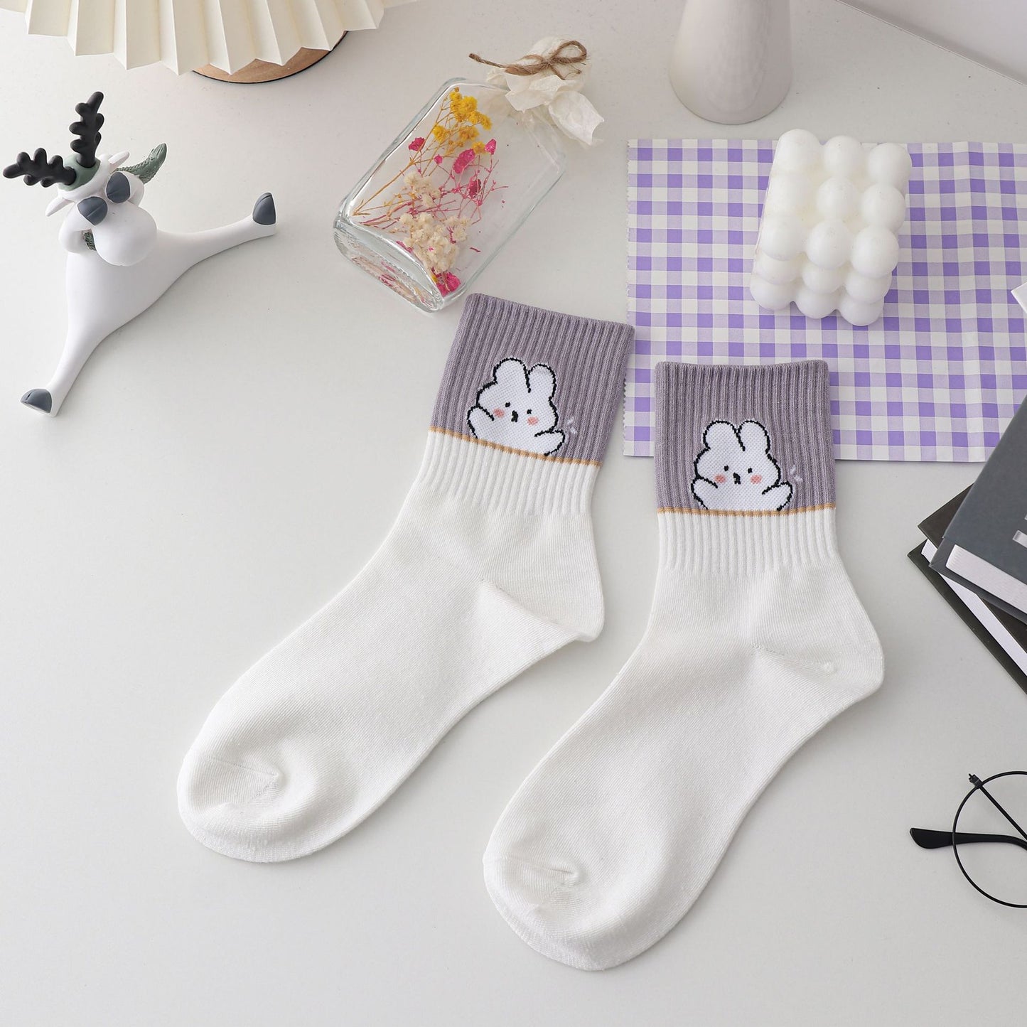Purple Socks Women's Mid Tube Stockings