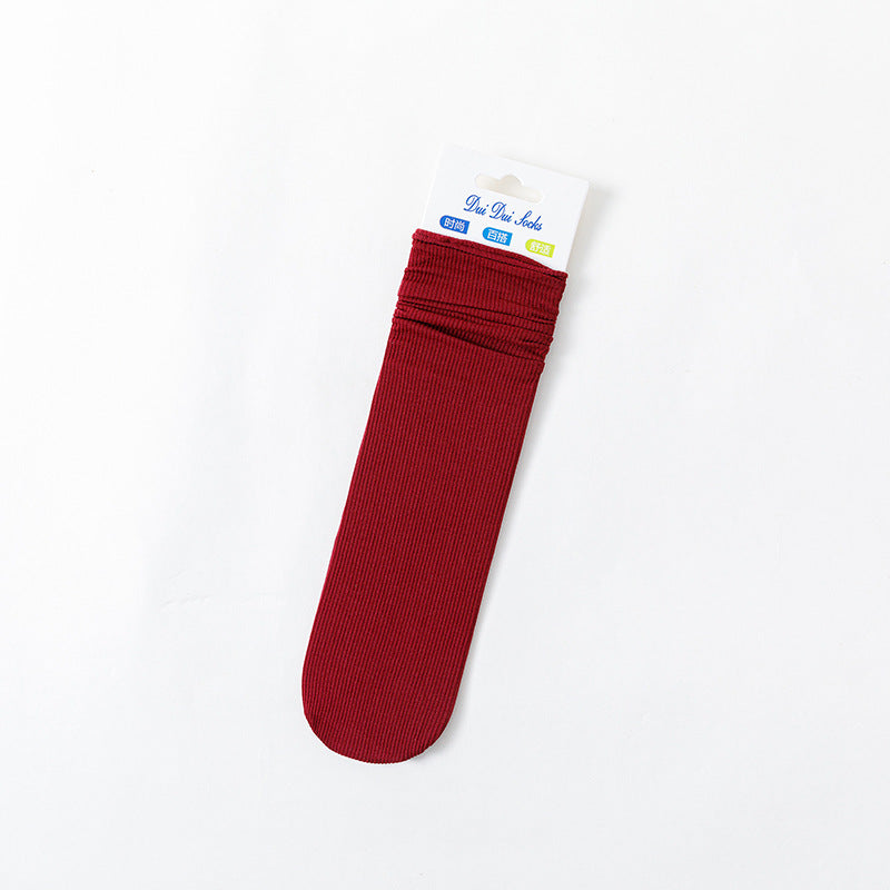 Ladies Velvet Solid Color Loose Mouth Socks