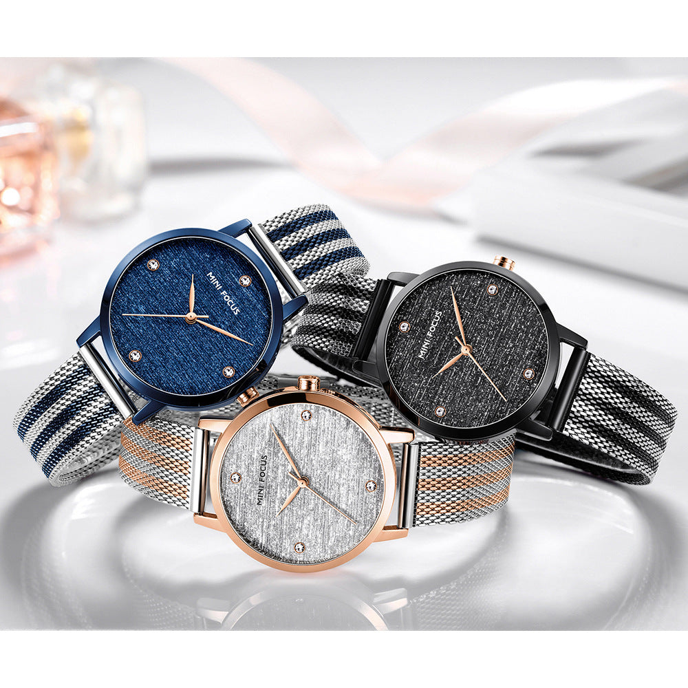 Diamond waterproof quartz watch
