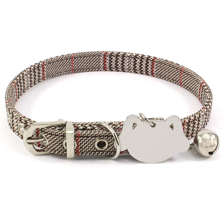 Double-sided Laser Engraving Pet Collar Copper Bell Cat Neck Rope
