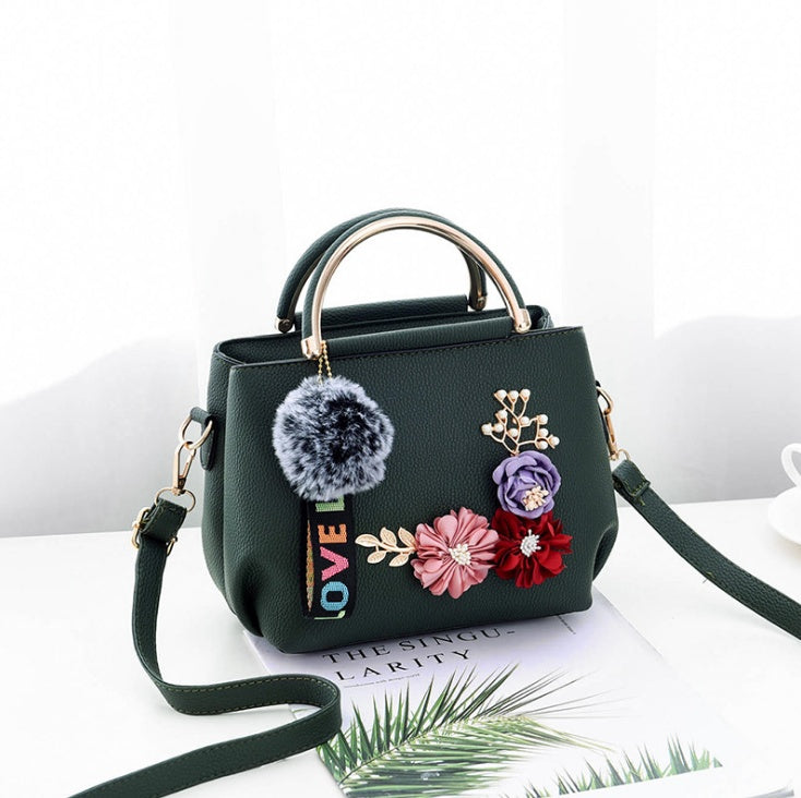 Color Flowers Shell Women's Tote Leather Clutch Bag