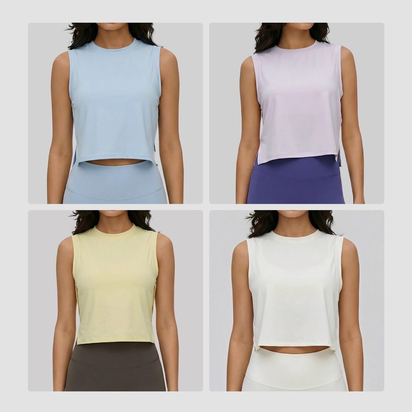 Sleeveless Womens Cropped Loose-fitting Yoga Toplightweight Breathable And Casual