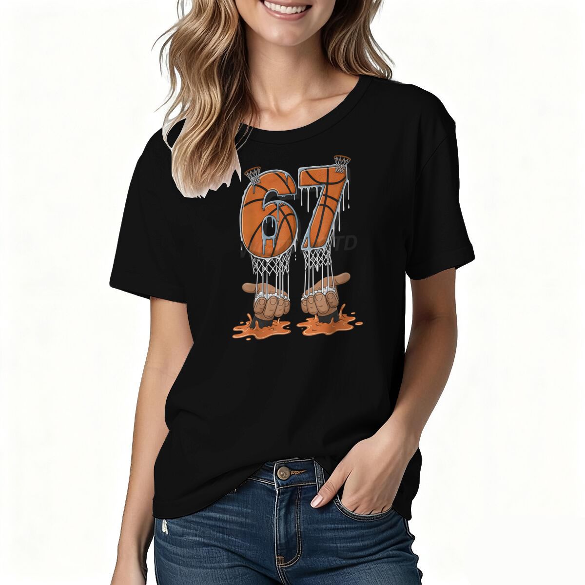 Printed Crew-neck Loose-fitting Sweatshirt With Short Sleeves For Men And Women