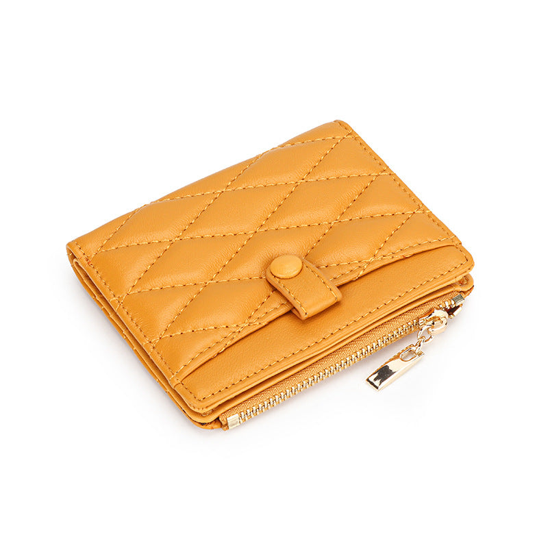 Sheepskin Short Purse Women's Card Bag Ringer Pocket Fold In Half