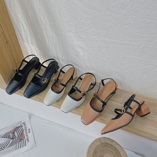 Block heel retro sandals