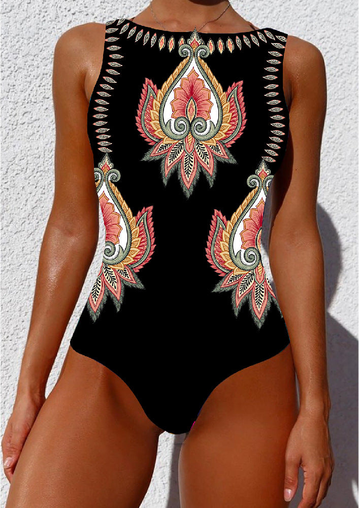 Women's Fashion Abstract Pattern Printed Swimsuit