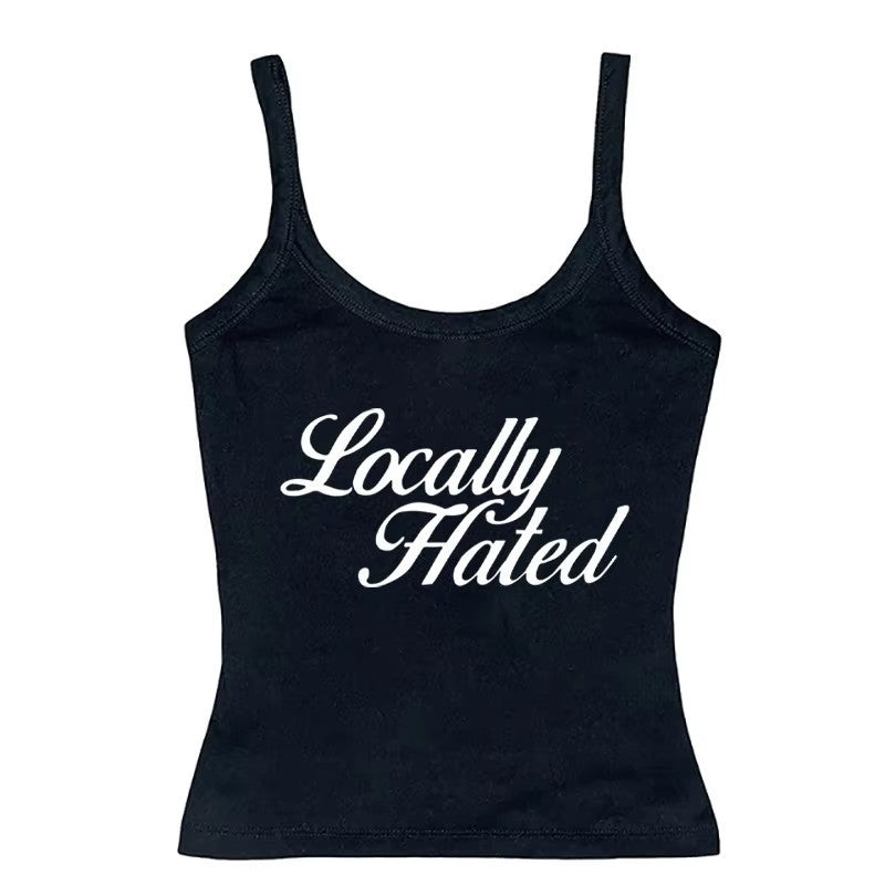 Hot Girl Letter Print Vest Sling Women