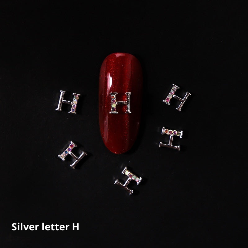 Nail Crystal LZ Personality 26 Letters Alloy Ornament