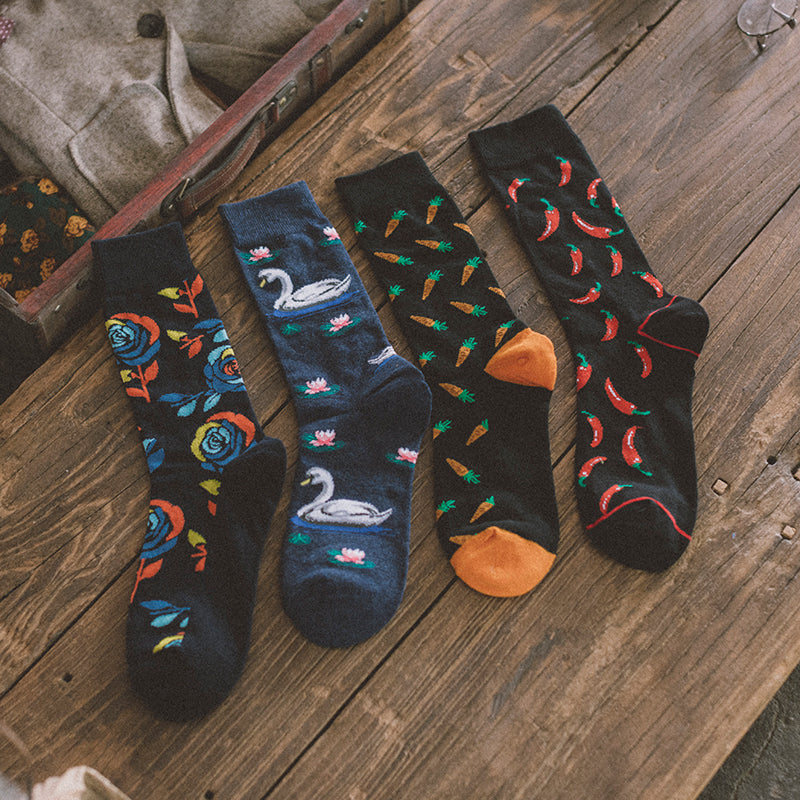 Men's British Retro Creative Gift Box Suit Socks