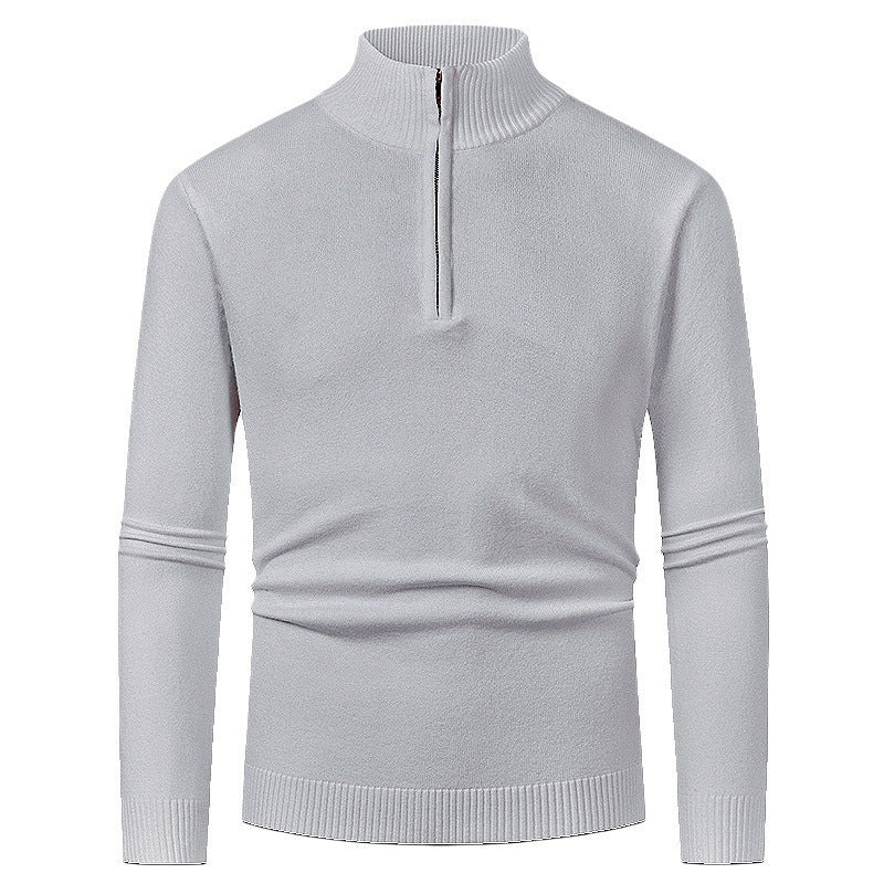 Herre Halv Lynlås Polo Sweater Afslappet Langærmet