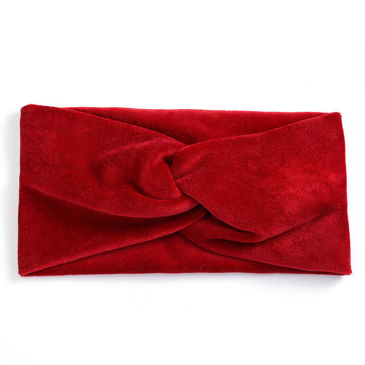 Women's wide brim cross velvet headband hair band