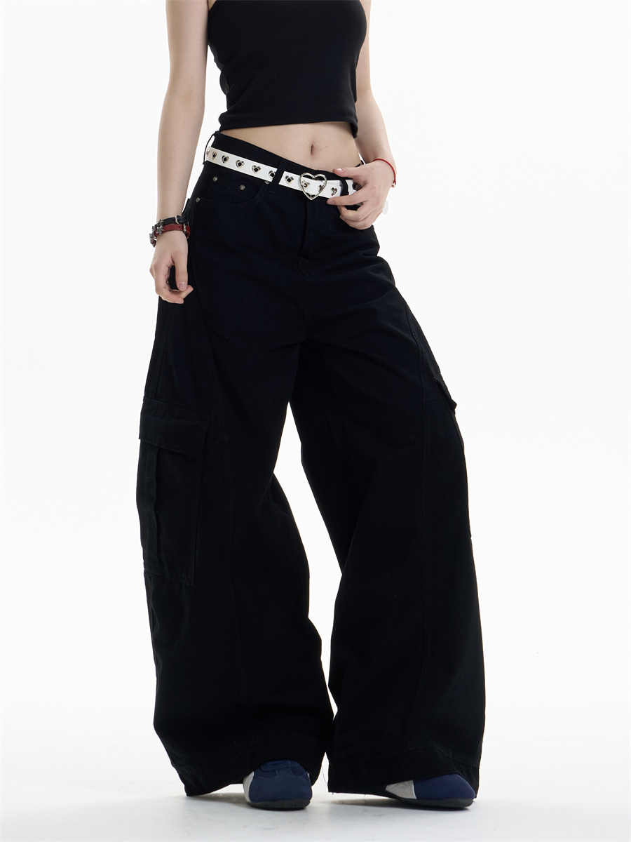 Women's Multi-pocket Machete Overalls Loose Wide-leg Casual Pants