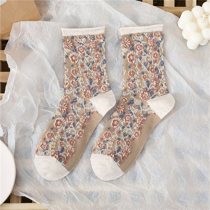 Hemming loose jacquard pile socks