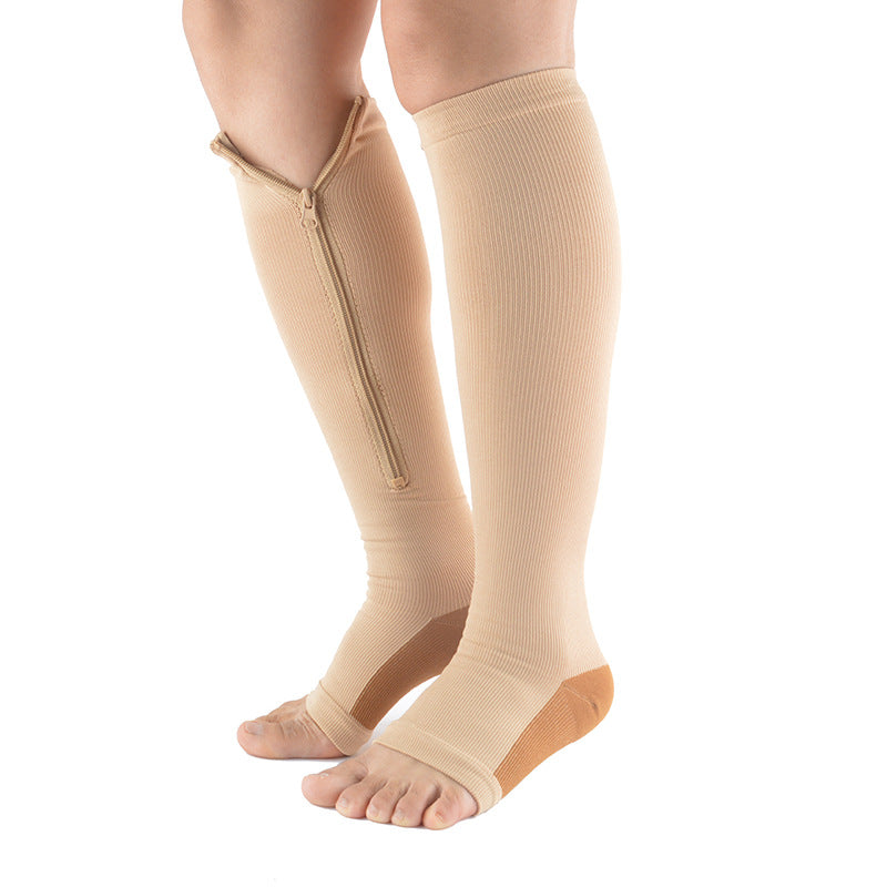 Zipper pressure socks