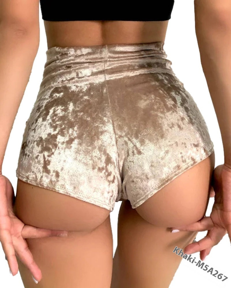 High Waist Steel Tube Tight Hip-exposed Shorts