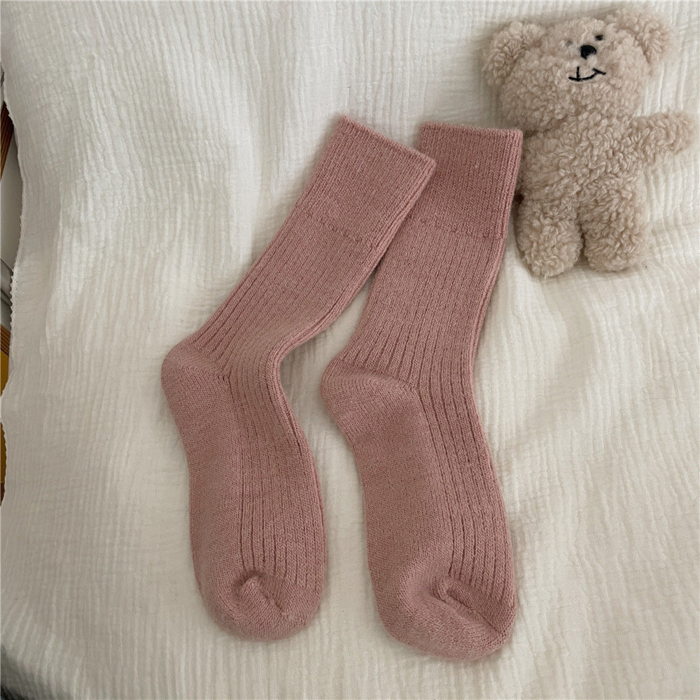 Thickened Wool Socks For Women Warm Mid-calf Length