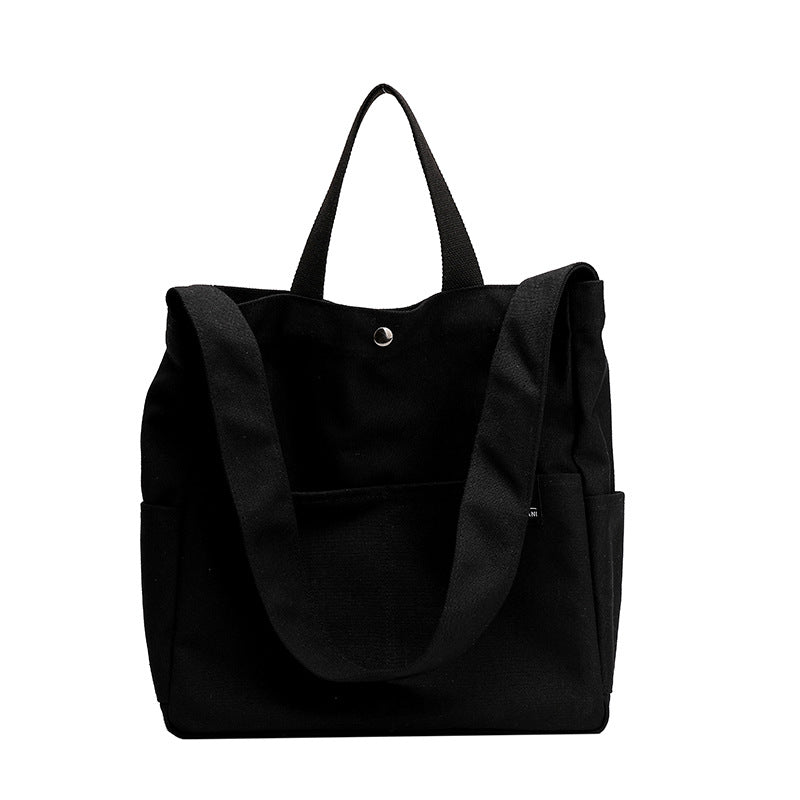 Solid Color Diagonal Canvas Student Shoulder Bag