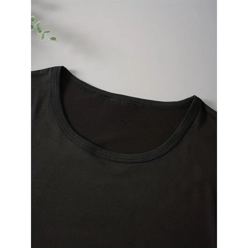 Bogstaver trykt sød stilfuld retro minimalisme plus size underkjole tøj