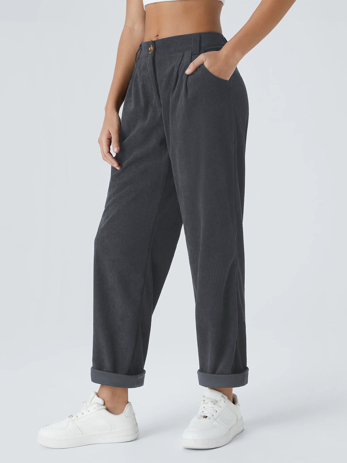 Casual Suit Wide-leg Pants With Velvet