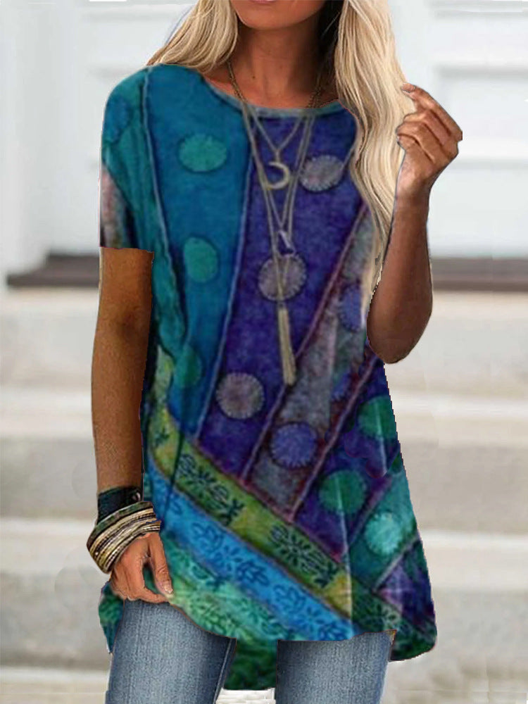 Fashion Womens Short-Sleeve Tops For Foreign Trade