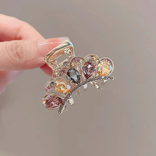 Women's Alloy Crystal Crown Hairpin Headdress