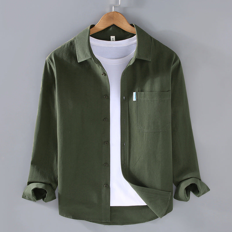 Cotton Long-sleeved Shirt Men's Simple Workwear