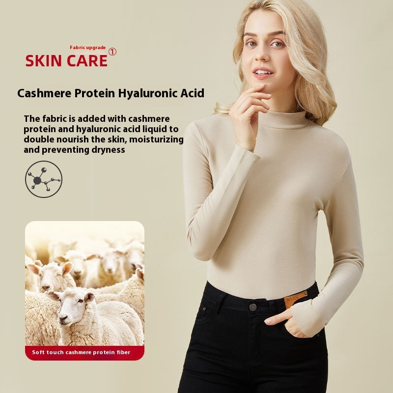 Hyaluronic Acid Half Collar Top Heating Inner Long-sleeved Shirt