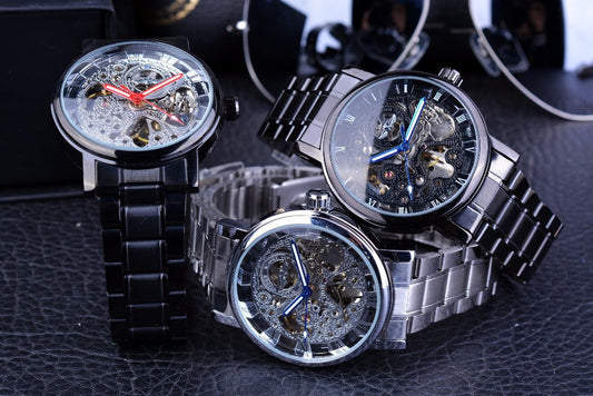 Automatic Hollow Mechanical Watch Men's Roman Retro Watch