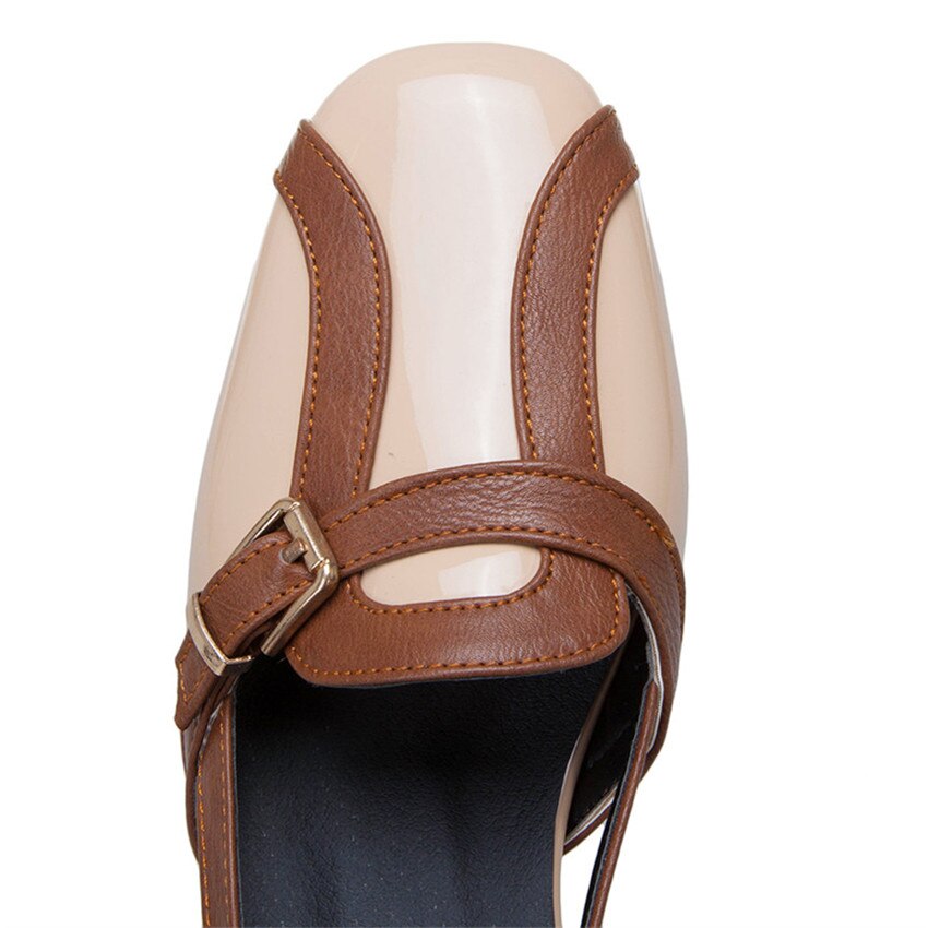 Retro trendy apricot women's shoes