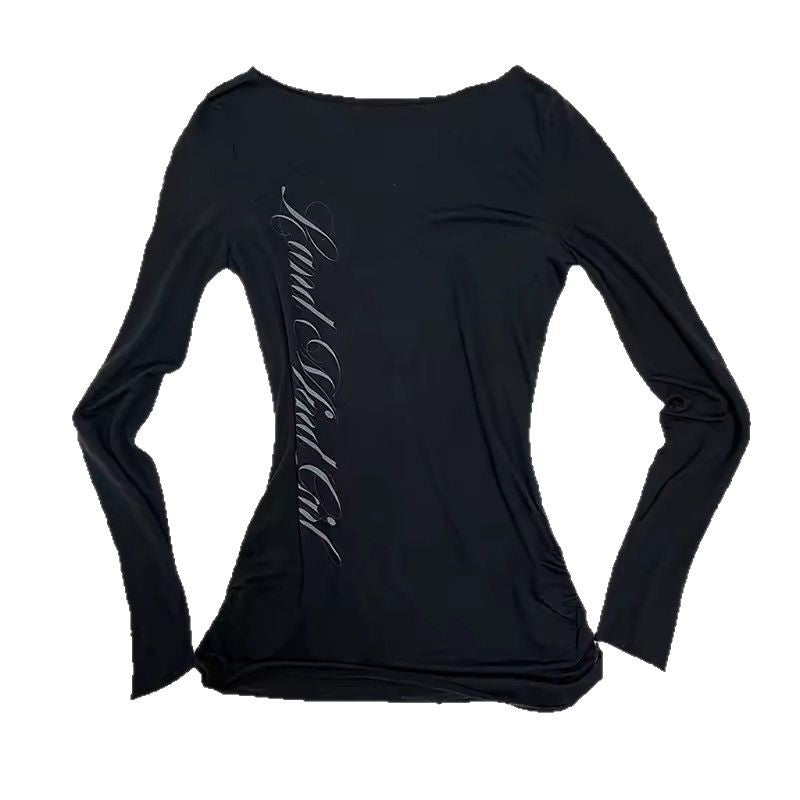 European And American Style Sexy All-matching Slim Long Sleeve Top Women