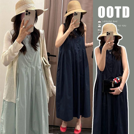 Womens Soft Knit Loose All-Match Comfortable Dress
