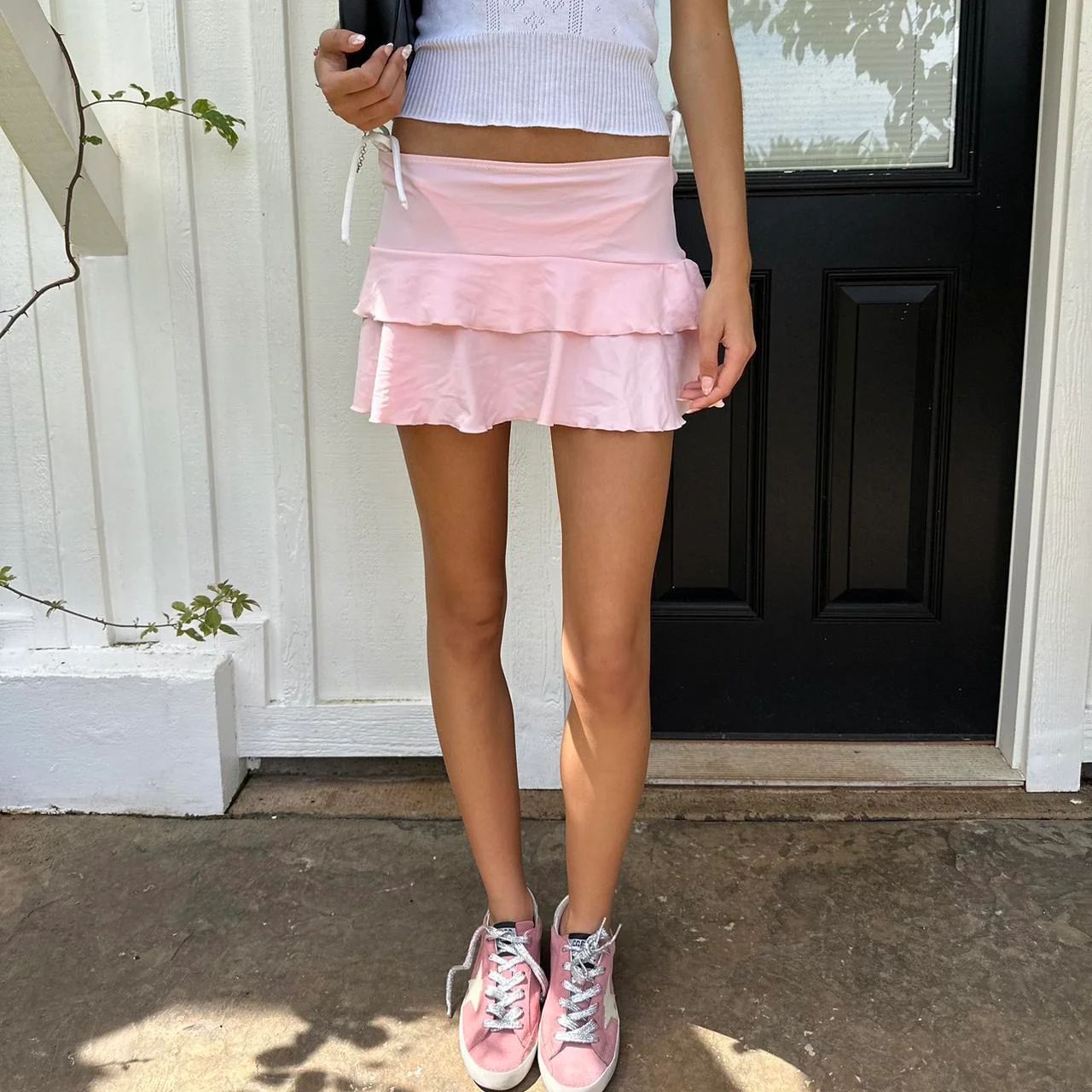 Multi-layer Short Skirt Hot Girl Navel Print Stitching