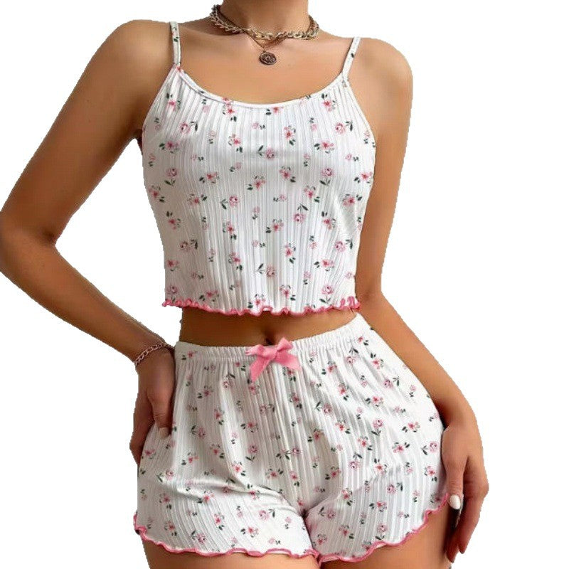Women's Fashion Lace Sexy Camisole And Shorts Set