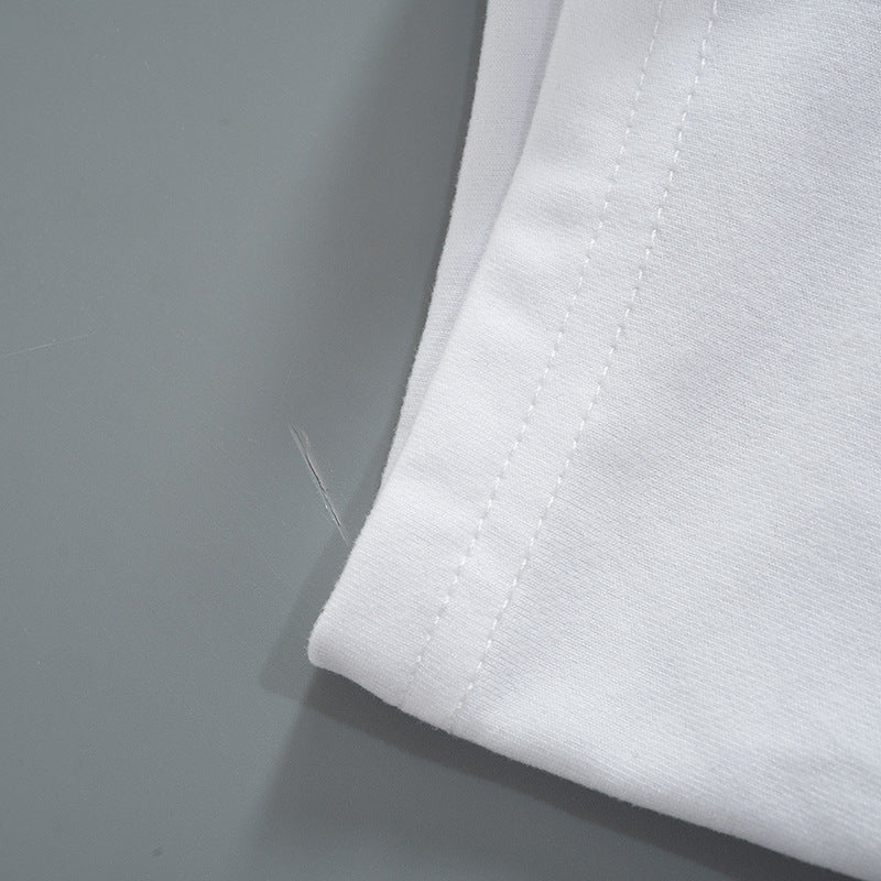 Crew Neck Print Street Versatile Short Sleeve